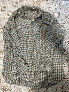 Tom James Executive Collection Men’s XXL Plaid Button Down Shirt Custom